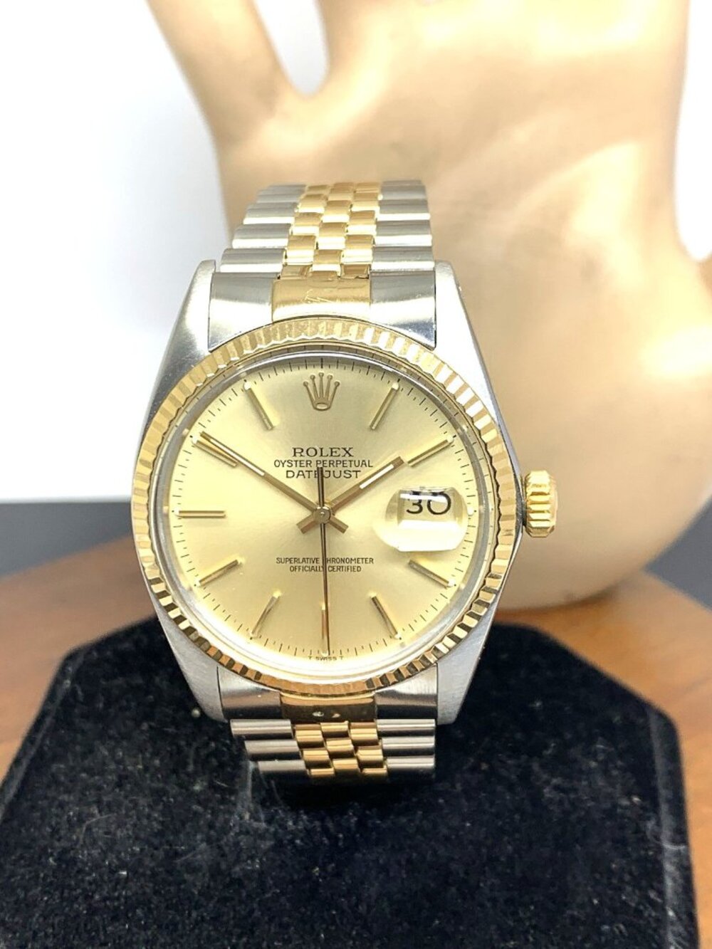 Rolex Datejust Watch 16013 Swiss Automatic 1985 Two Tone 18K Gold & Steel 36mm